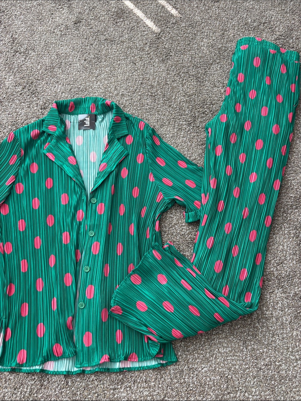 Dresses in lala polka dot set large pleated style